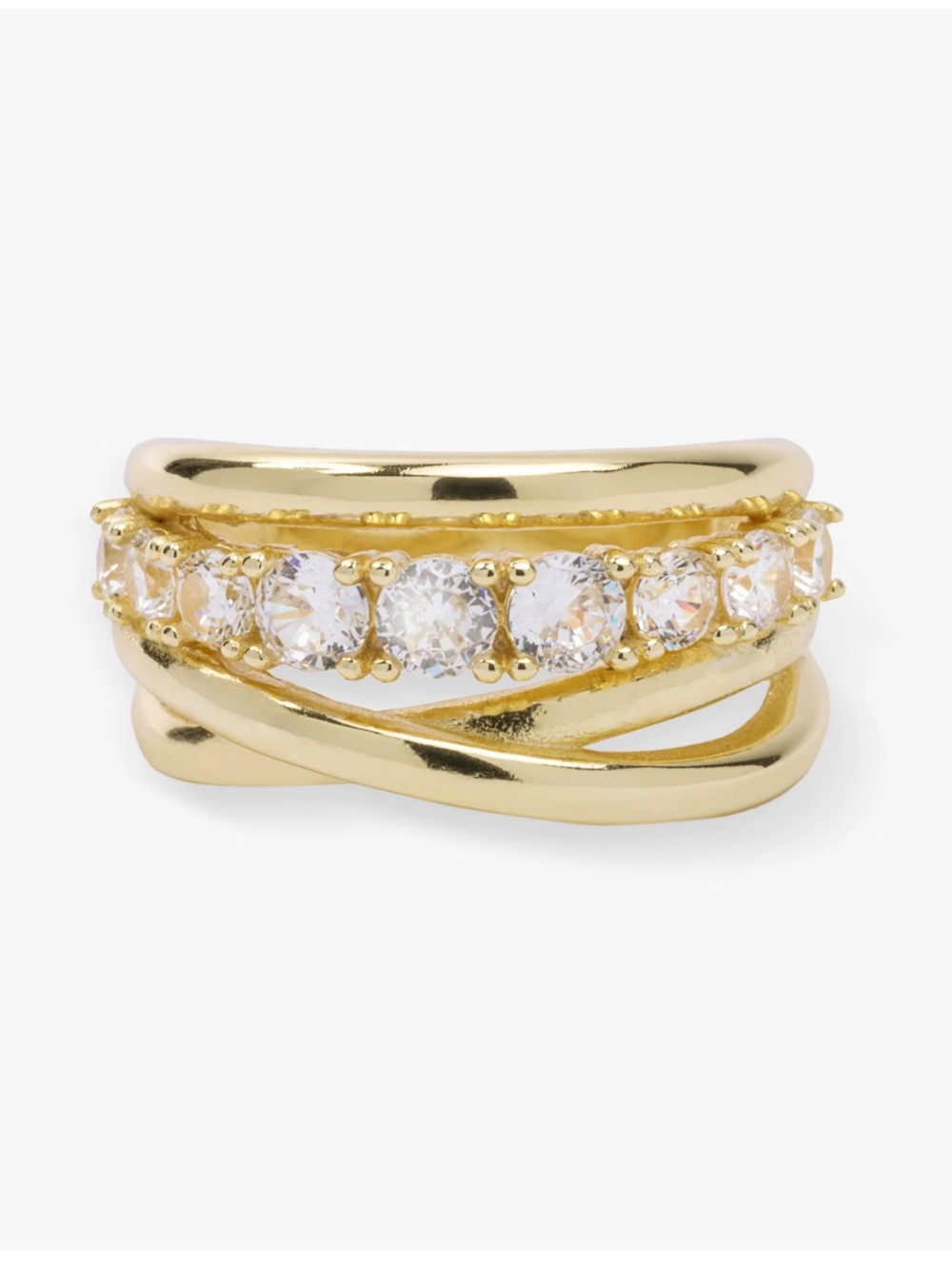 Melinda Maria Stacked Diamond Ring gold Size 8